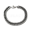304 Stainless Steel Cuban Link Chain Bracelets for Men Women BJEW-D367-01-4