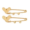 Crisscross Heart 304 Stainless Steel Safety Pins Brooch Findings SA-CBA098D-15E-G02-1