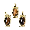 Natural Tiger Eye Pendant KK-F887-02G-07-1