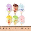 Transparent Resin Imitation Food Pendants RESI-P049-03P-M-3