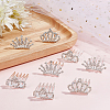 CHGCRAFT 15Pcs 3 Style Crown Alloy Rhinestones Hair Combs FIND-CA0005-94-4