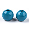 Ocean Themed Spray Painted Wood European Beads WOOD-CJC0018-02J-3