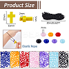 DIY Cross & Rondelle Wood & Acrylic Bracelets Making Kits DIY-FH0007-59-2