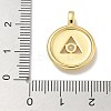 Rack Plating Brass Micro Pave Cubic Zirconia Pendants KK-L224-062G-02-3