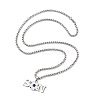 202 Stainless Steel Enamel Box Chain Sport Ball Pendant Necklaces for Men LS-NJEW-K380-01B-01-2