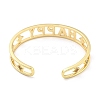 Word Happy Brass Micro Pave Colorful Cubic Zirconia Open Cuff Bangles for Women BJEW-Z062-21G-3