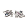 Brass Micro Pave Colorful Cubic Zirconia Connector Charms KK-E068-VB034-3