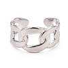 304 Stainless Steel Curb Chain Shape Cuff Ring for Women RJEW-C025-31P-3