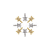 8Pcs 2 Colors Brass Micro Pave Clear Cubic Zirconia Pendants KK-DC0003-85-6
