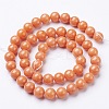 Natural Mashan Jade Round Beads Strands G-D263-8mm-XS21-3