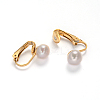 Golden Tone 304 Stainless Steel Freshwater Pearl Clip-on Earrings EJEW-M188-08D-1
