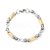201 Stainless Steel Byzantine Chain Bracelets BJEW-B078-168GP-2