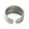 Non-Tarnish 304 Stainless Steel Grooved Open Cuff Ring RJEW-L110-007P-3