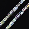 Electroplate Glass Chevron Beads Strands GLAA-Q101-02A-AB04-2