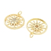 Sun Rack Plating Brass Micro Pave Clear Cubic Zirconia Pendants KK-NH0001-06A-G-2
