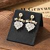 Brass Clear Cubic Zirconia Stud Earrings EJEW-D301-06G-04-3
