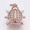 Brass Micro Pave Cubic Zirconia Charms ZIRC-F084-08RG-1