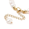 Natural Rose Quartz Chips & Pearl Beaded Bracelet BJEW-JB08236-01-6