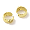 Brass Micro Pave Clear Cubic Zirconia Cuff Earrings for Women EJEW-I305-02G-2