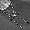 Anti-Tarnish 304 Stainless Steel Bowknot Pendant Round Snake Chain Necklaces for Women NJEW-Z044-10P-4
