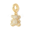 Brass Micro Pave Cubic Zirconia European Dangle Charms ZIRC-I071-26G-1