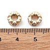 Brass Micro Pave Clear Cubic Zirconia Rondelle European Beads KK-R216-20KCG-3