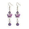 Natural Amethyst Butterfly Dangle Earrings EJEW-JE06317-03-2