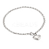 1Pc Heart 304 Stainless Steel Charm Bracelets BJEW-LP0001-14-1