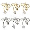 2Pcs 2 Colors Brass Micro Pave Clear Cubic Zirconia Pendants KK-YW0003-91-1