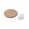 Grade AA Natural Cultured Freshwater Pearl Connector Charms with Golden Tone Alloy Slices PALLOY-JF01996-01-3