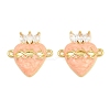 Brass Pave Clear Cubic Zirconia Connector Charms CU-CBA3D67-03G-04-1
