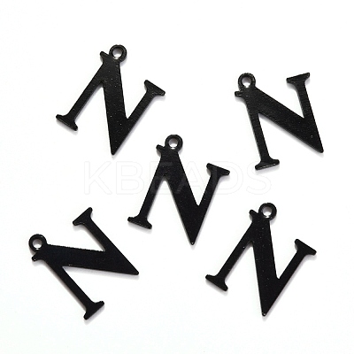 304 Stainless Steel Alphabet Charms STAS-H122-N-EB-1