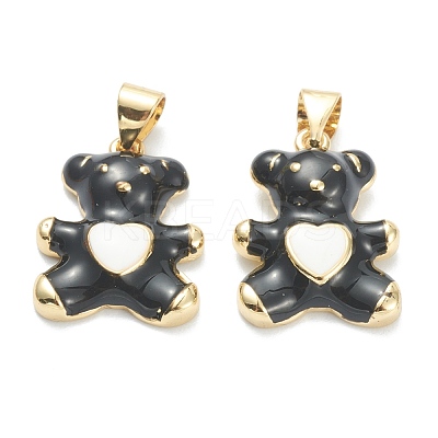 Brass Enamel Pendants KK-A153-06G-D-1