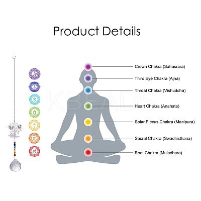 Crystals Chandelier Suncatchers Prisms Chakra Hanging Pendant AJEW-I040-19P-1