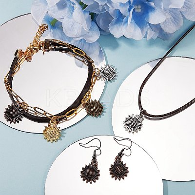 80Pcs 4 Colors Tibetan Style Alloy Pendants FIND-SZ0001-84-1