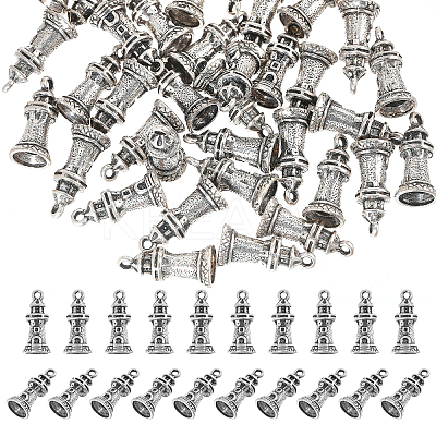 40Pcs Tibetan Style Alloy Building Pendants TIBEP-CA0001-14-1
