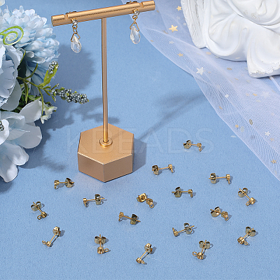 60Pcs 3 Style 304 Stainless Steel Stud Earring Findings STAS-BBC0007-45-1
