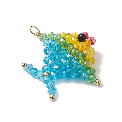 Glass Woven Pendants PALLOY-MZ00548-1