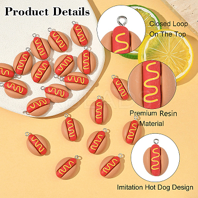 20Pcs Opaque Resin Pendants RESI-YW0005-06-1