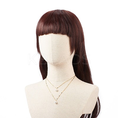 Brass Link Chain Double Layer Necklaces NJEW-JN03993-1