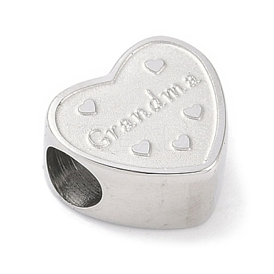 Mother's Day Tarnish Resistant 304 Stainless Steel European Beads STAS-K286-04J-P-1