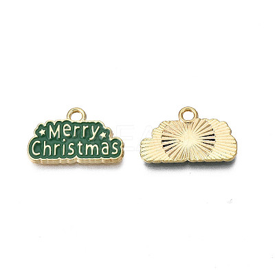 Rack Plating Alloy Enamel Pendants X-ENAM-N055-173B-1