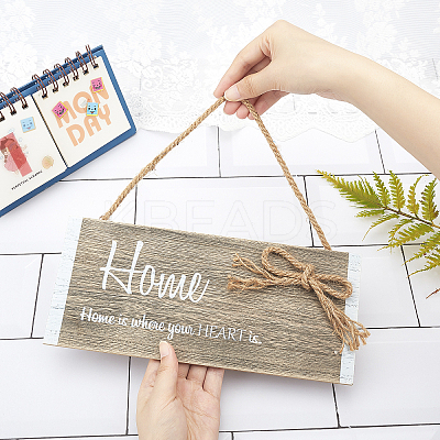 Natural Wood Hanging Wall Decorations for Front Door Home Decoration HJEW-WH0012-02-1
