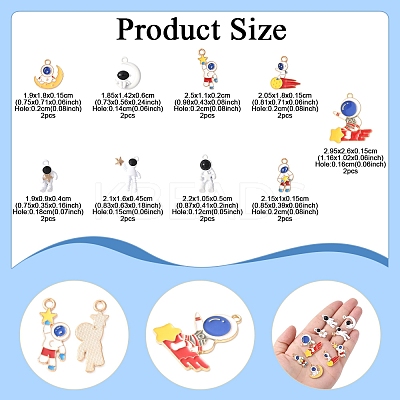 18Pcs 9 Styles Alloy Enamel Pendants FIND-FS0003-66-1