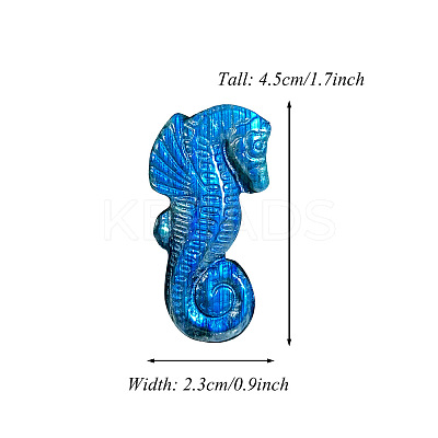 Natural Labradorite Carved Healing Sea Horse Figurines PW-WG19543-01-1