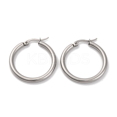 Non-Tarnish Ring 304 Stainless Steel Hoop Earrings for Women Men EJEW-B049-01C-P-1