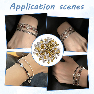 100Pcs 2 Colors Tibetan Style Alloy Beads FIND-AR0004-81-1