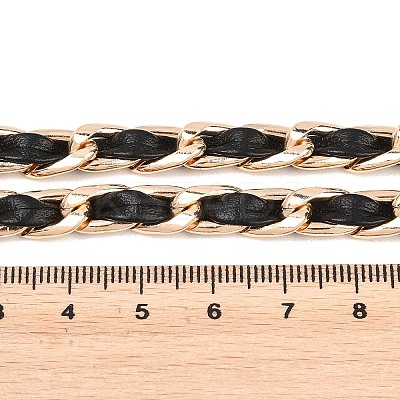 Alloy Flower Charm Braided PU Leather Chain Belts for Women AJEW-XCP0003-65-1