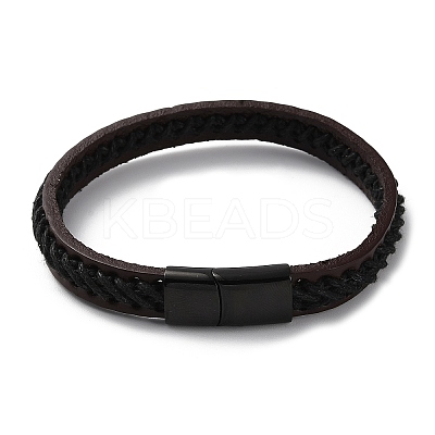 Leather Braided Cord Bracelet BJEW-F460-07EB-1