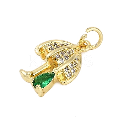Rack Plating Brass Micro Pave Cubic Zirconia Pendants KK-R166-02G-06-1